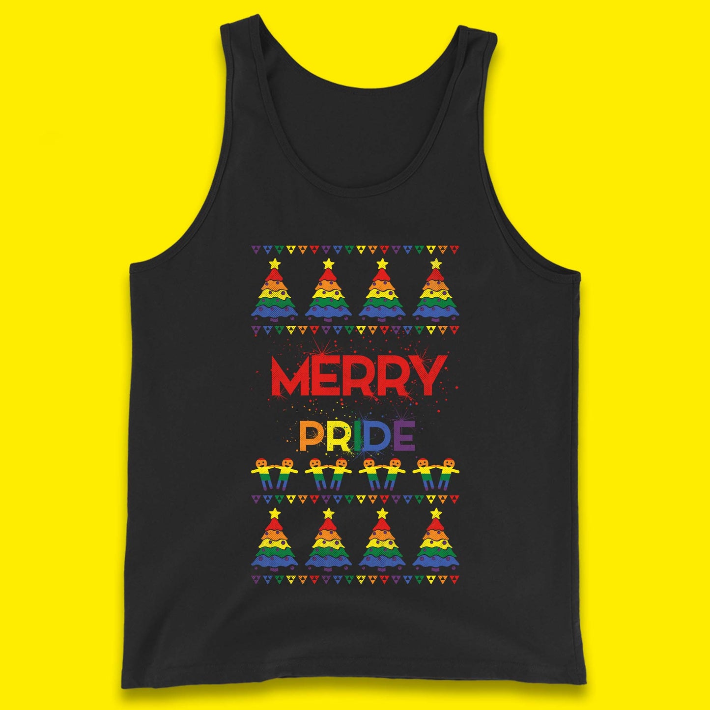 Merry Pride Christmas Trees Tank Top