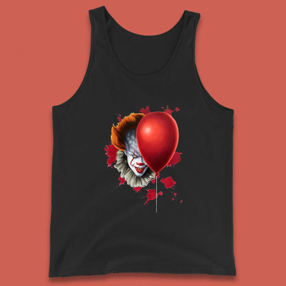 IT Pennywise Clown With Balloon Halloween Evil Clown Costume Horror Movie Serial Killer Tank Top