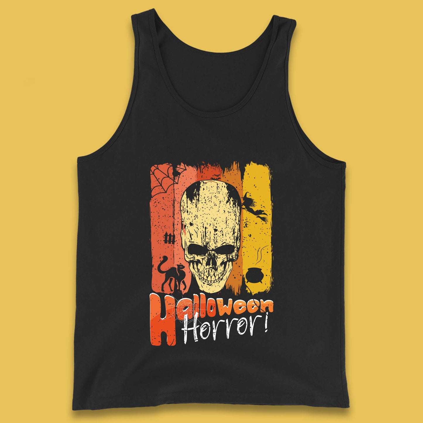 Halloween Horror Skull Vintage Scary Spooky Skeleton Tank Top