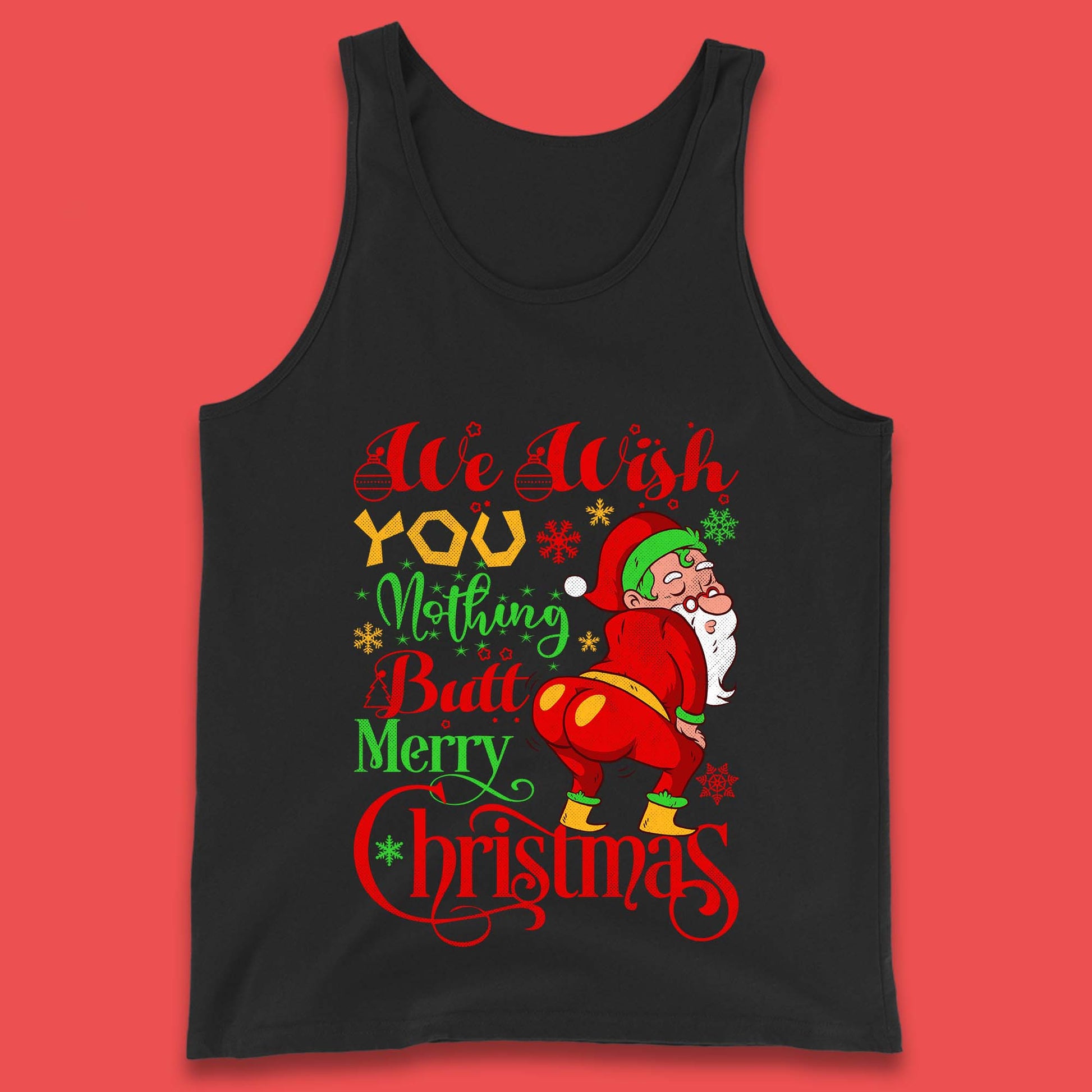 naughty santa christmas tank top