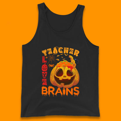 Teacher Love Brain Halloween Spooky Teacher Trick Or Teach Tank Top