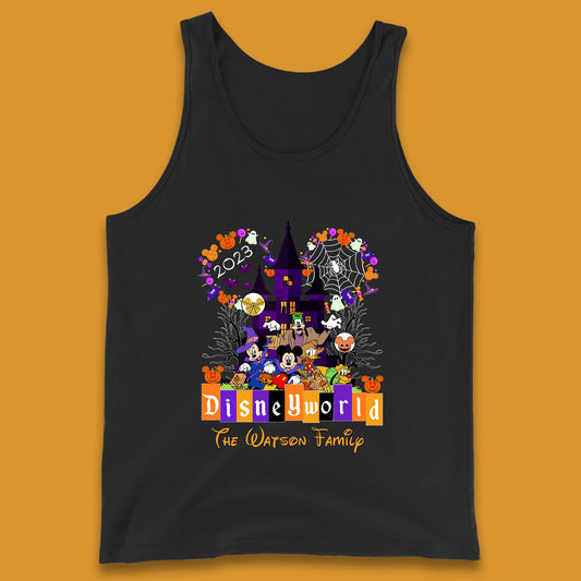 Personalised Disneyworld Halloween Family Disneyland Castle Mickey And Friends Disney Trip Tank Top