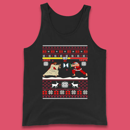 Jesus Vs Santa KO Christmas Tank Top