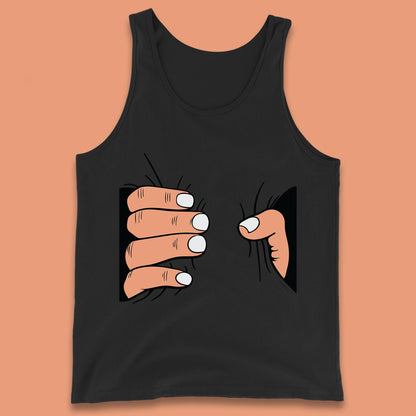 Crushing Handshake Big Hand Squeezing Funny Hand Grabbing Photographic Tank Top