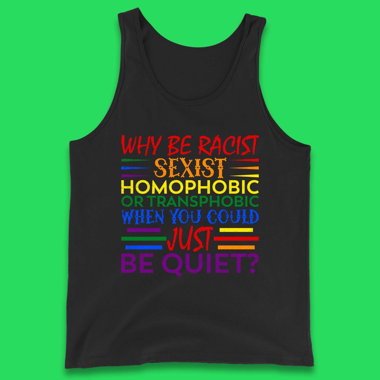 Why Be Racist Sexist Homophobic Tank Top