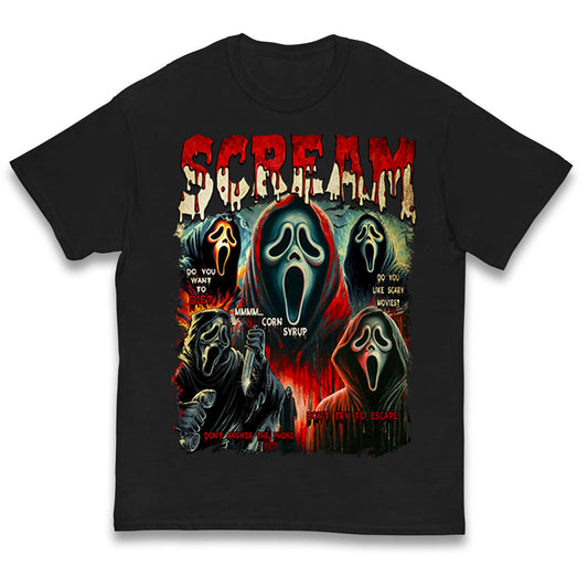 Ghost Face Scream Halloween Bootleg kids T Shirt