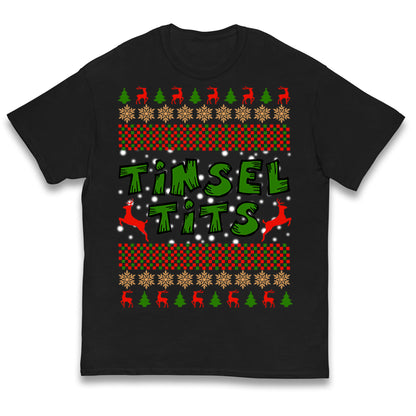 Christmas Tinsel Tits Funny T Shirt