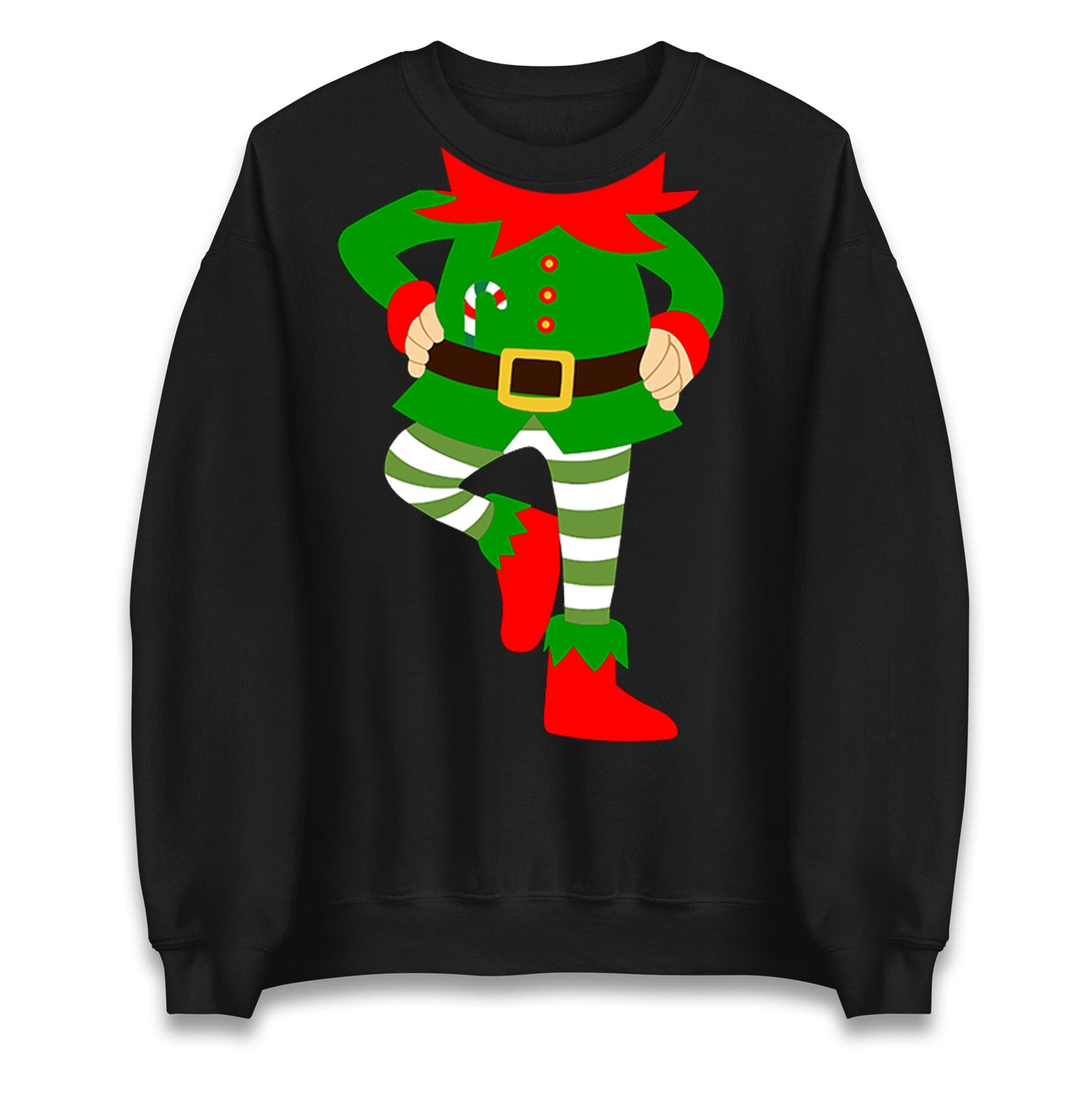 Personalise Christmas Party Wear Elf Unisex Sweatshirt