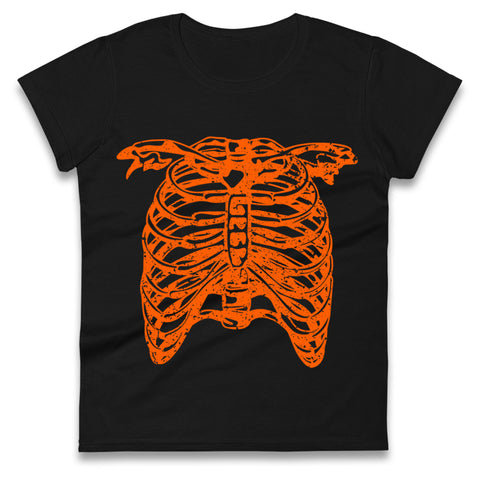 Scary Ribcage Halloween Womens t shirt