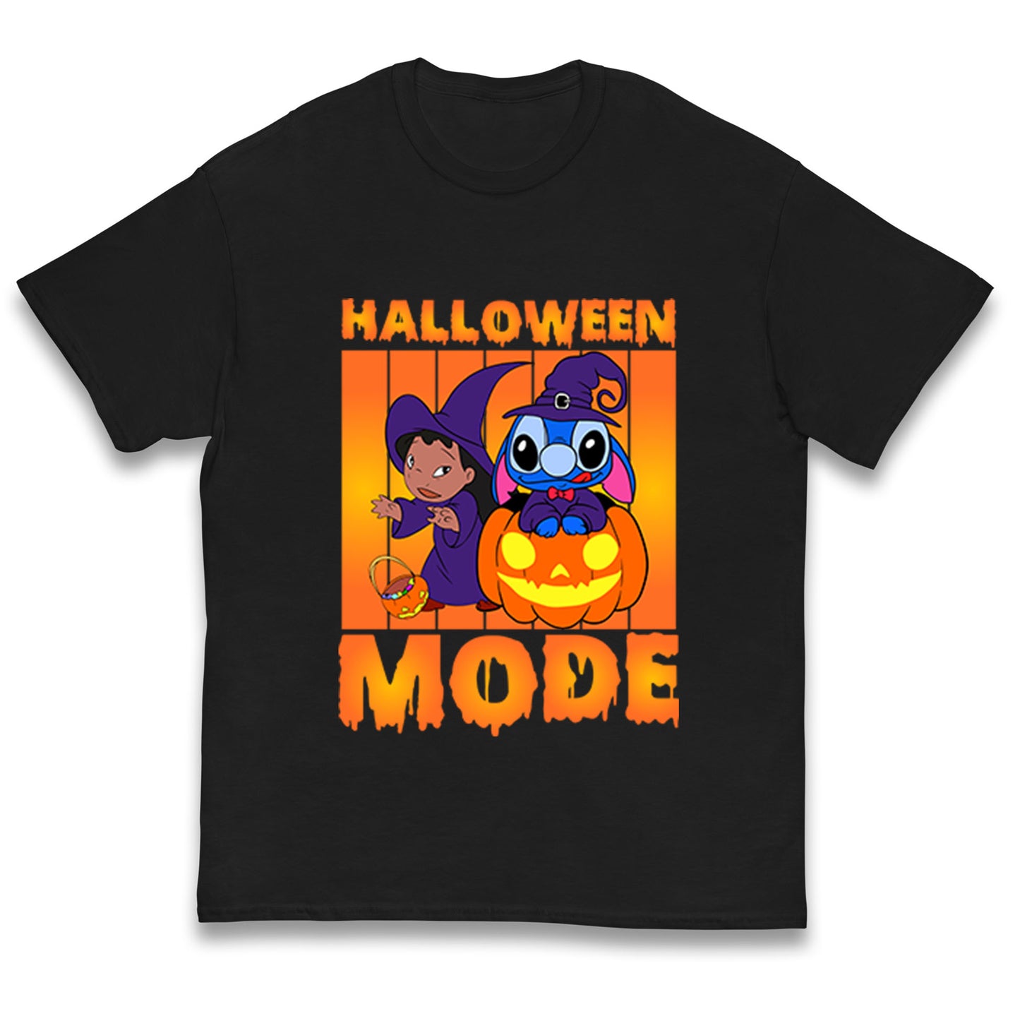 Lilo And Stitch Halloween Mode Kids T Shirt