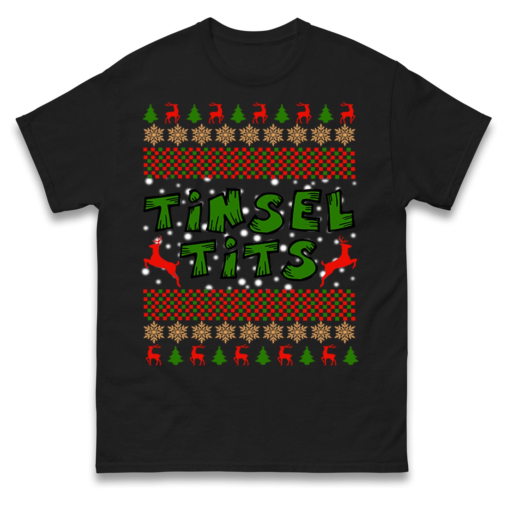 Christmas Tinsel Tits Funny T Shirt