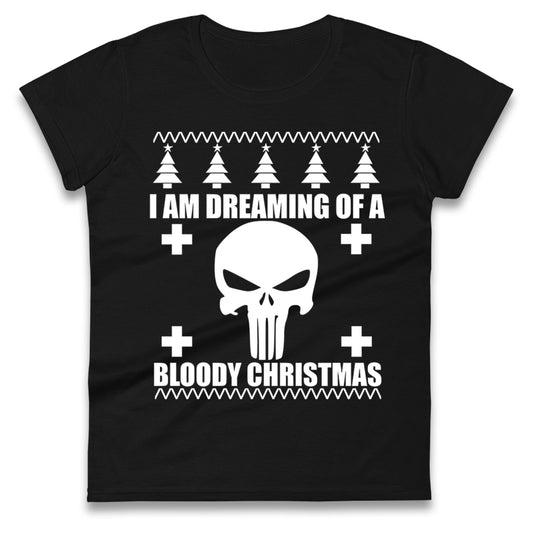 punisher christmas womens t shirt