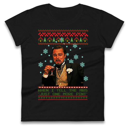 leonardo dicaprio christmas womens t shirt