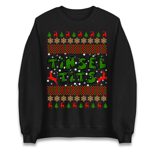 Christmas Tinsel Tits Funny Sweatshirt