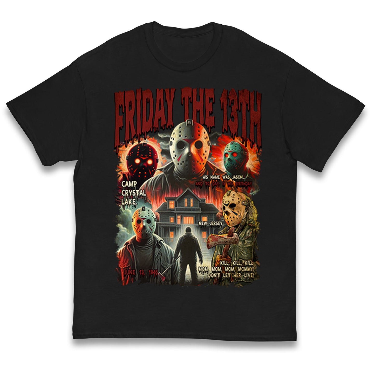 Jason voorhees Friday The 13th horror Halloween Bootleg Kids T Shirt