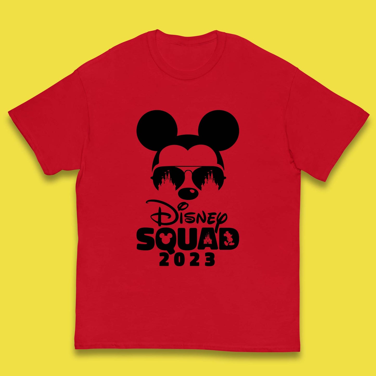 Disney Squad 2023 Mickey Mouse Minnie Mouse Disney Castle Cartoon Magic Kingdom Disneyland Trip Kids T Shirt