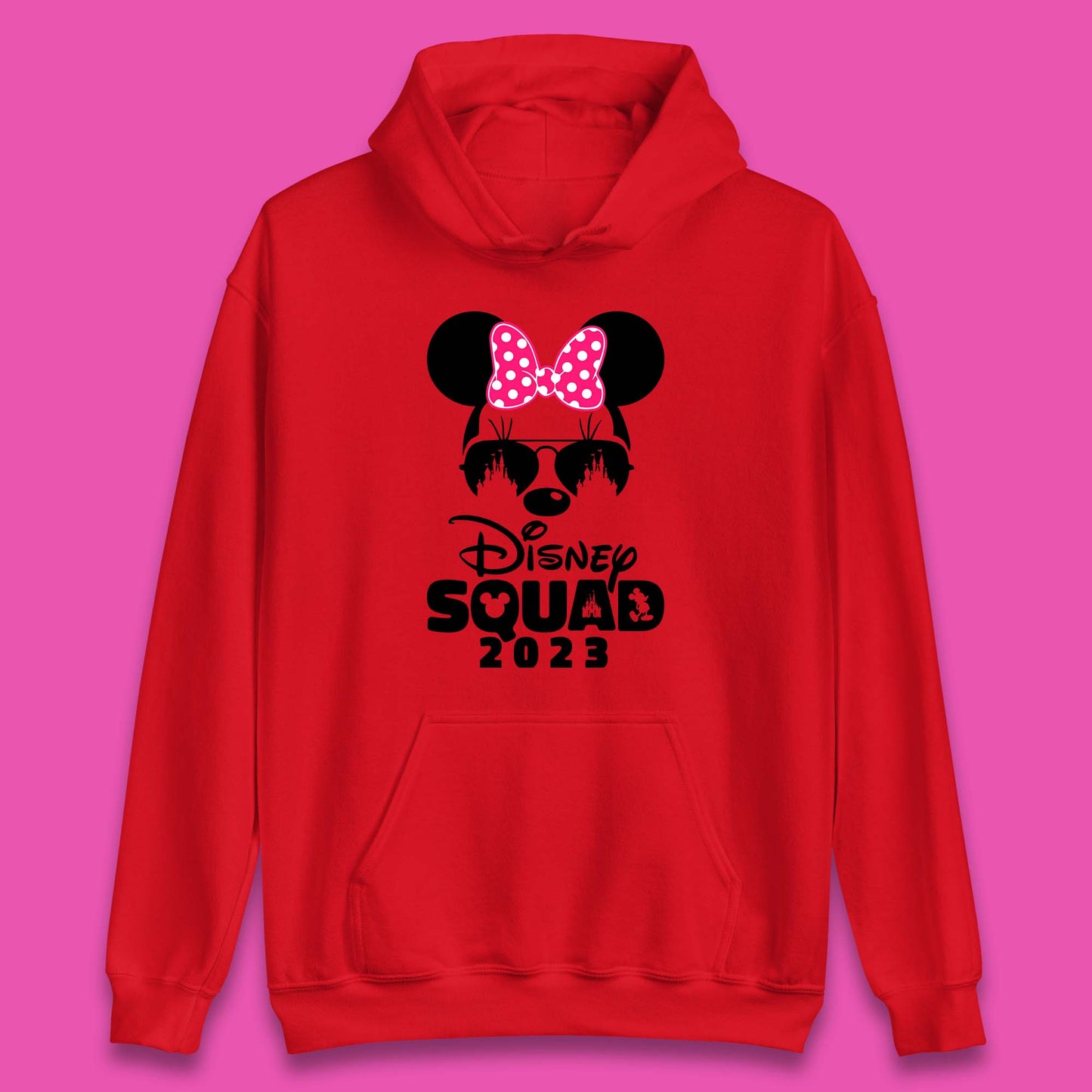 Disney Squad 2023 Mickey Mouse Minnie Mouse Disney Castle Cartoon Magic Kingdom Disneyland Trip Unisex Hoodie