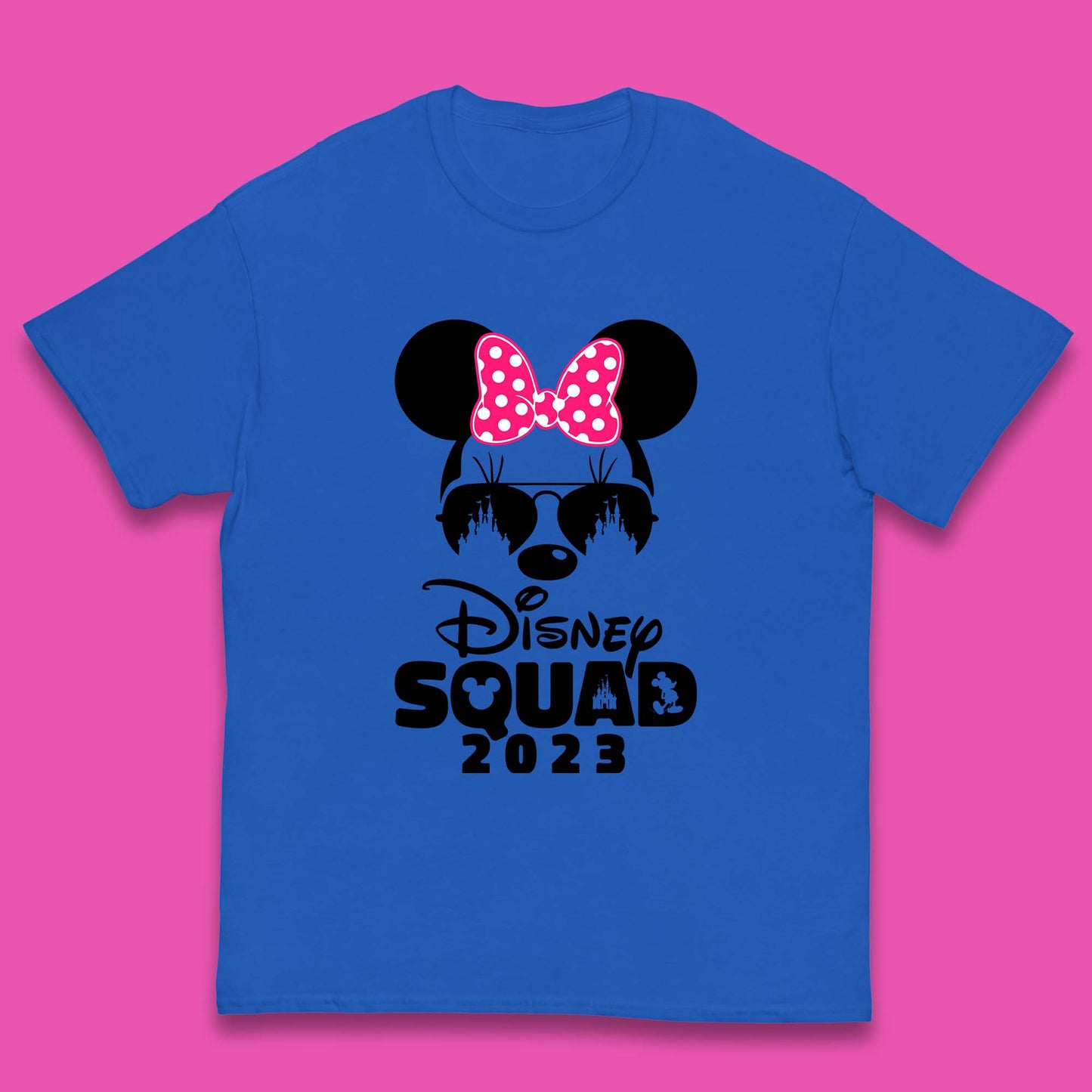 Disney Squad 2023 Mickey Mouse Minnie Mouse Disney Castle Cartoon Magic Kingdom Disneyland Trip Kids T Shirt