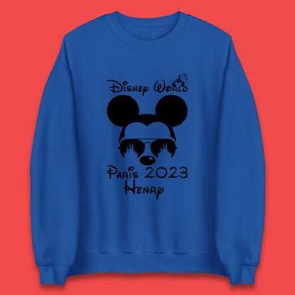 Personalised Disney World Paris 2023 Disney Castle Mickey Mouse Minnie Mouse Cartoon Magical Kingdom Disneyland Trip Unisex Sweatshirt