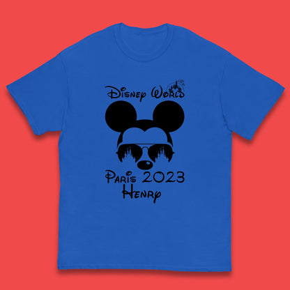 Personalised Disney World Paris 2023 Disney Castle Mickey Mouse Minnie Mouse Cartoon Magical Kingdom Disneyland Trip Kids T Shirt