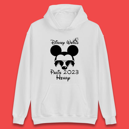 Personalised Disney World Paris 2023 Disney Castle Mickey Mouse Minnie Mouse Cartoon Magical Kingdom Disneyland Trip Unisex Hoodie