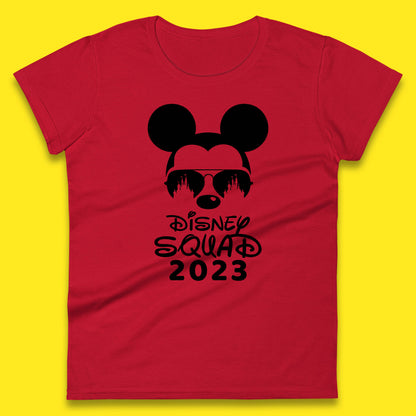 Disney Squad 2023 Mickey Mouse Minnie Mouse Cartoon Magic Kingdom Disney Castle Disneyland Trip Womens Tee Top