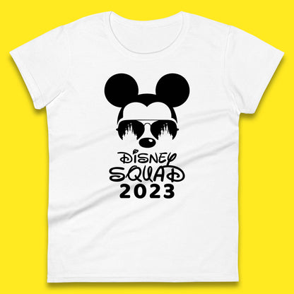 Disney Squad 2023 Mickey Mouse Minnie Mouse Cartoon Magic Kingdom Disney Castle Disneyland Trip Womens Tee Top