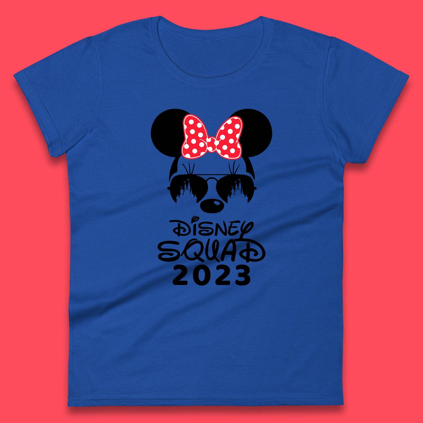 Disney Squad 2023 Mickey Mouse Minnie Mouse Cartoon Magic Kingdom Disney Castle Disneyland Trip Womens Tee Top