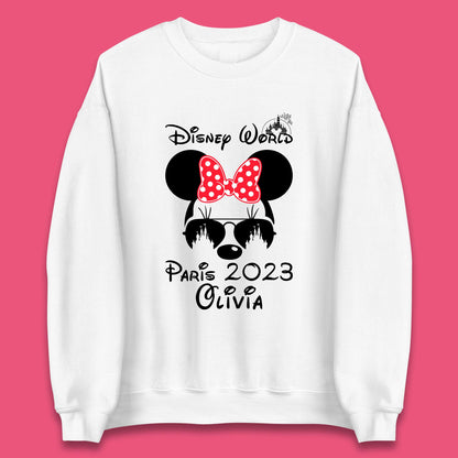 Personalised Disney World Paris 2023 Disney Castle Mickey Mouse Minnie Mouse Cartoon Magical Kingdom Disneyland Trip Unisex Sweatshirt