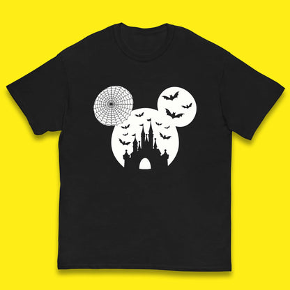 Disney Halloween Mickey Mouse Minnie Mouse Disney Castle Halloween Flying Bats Kids T Shirt