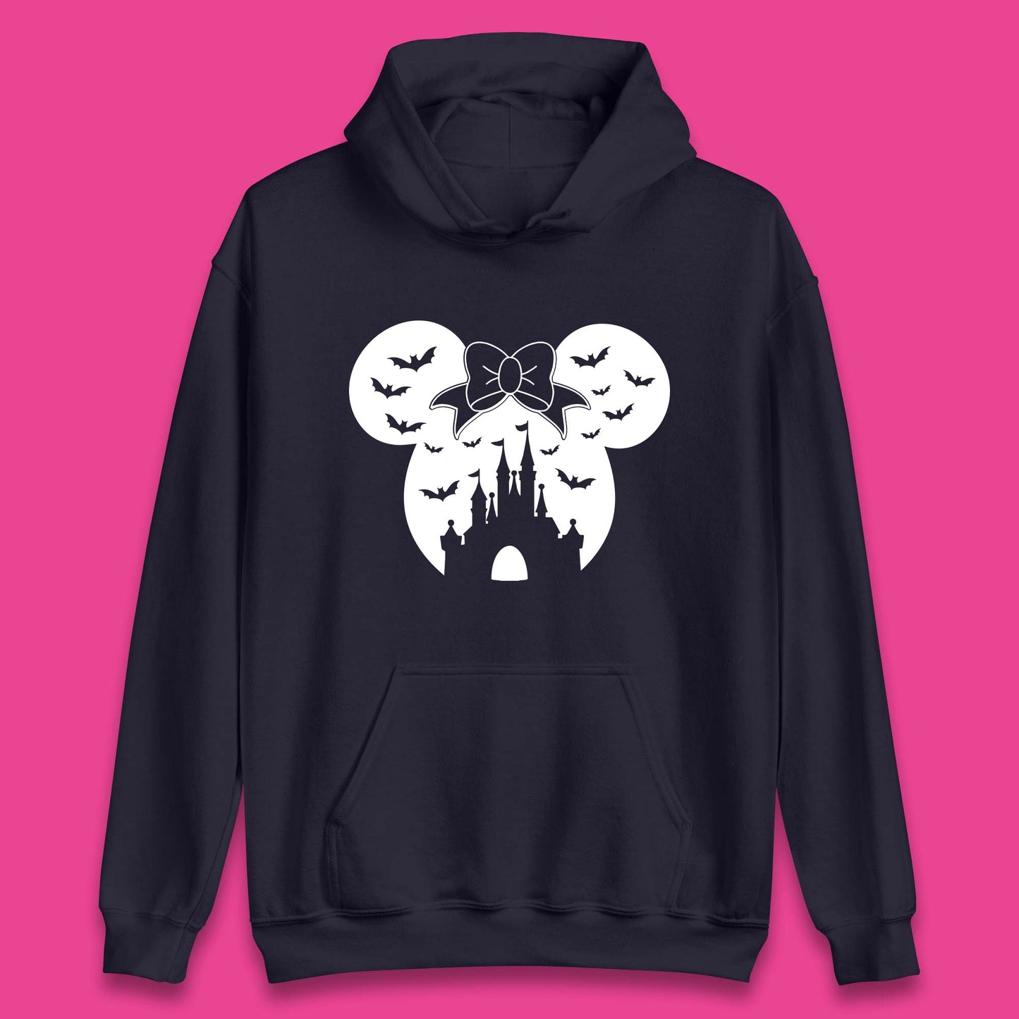 Disney Halloween Mickey Mouse Minnie Mouse Disney Castle Halloween Flying Bats Unisex Hoodie