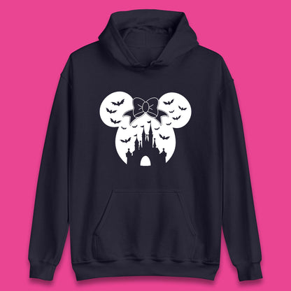 Disney Halloween Mickey Mouse Minnie Mouse Disney Castle Halloween Flying Bats Unisex Hoodie