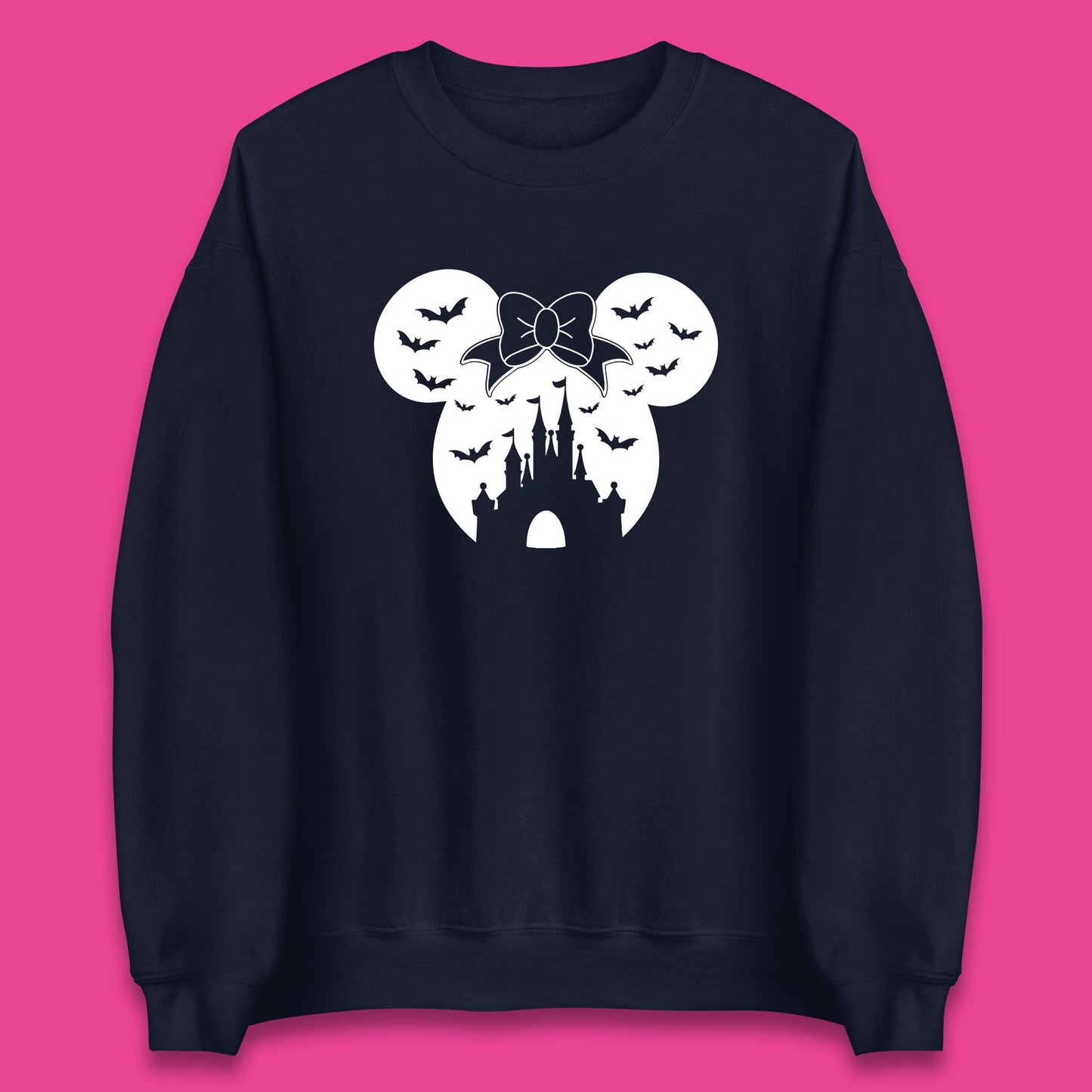 Disney Halloween Mickey Mouse Minnie Mouse Disney Castle Halloween Flying Bats Unisex Sweatshirt