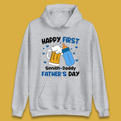 Personalised Happy First Father's Day Unisex Hoodie