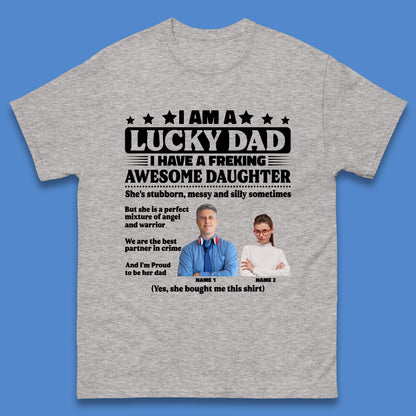 Personalised I Am A Lucky Dad Mens T-Shirt