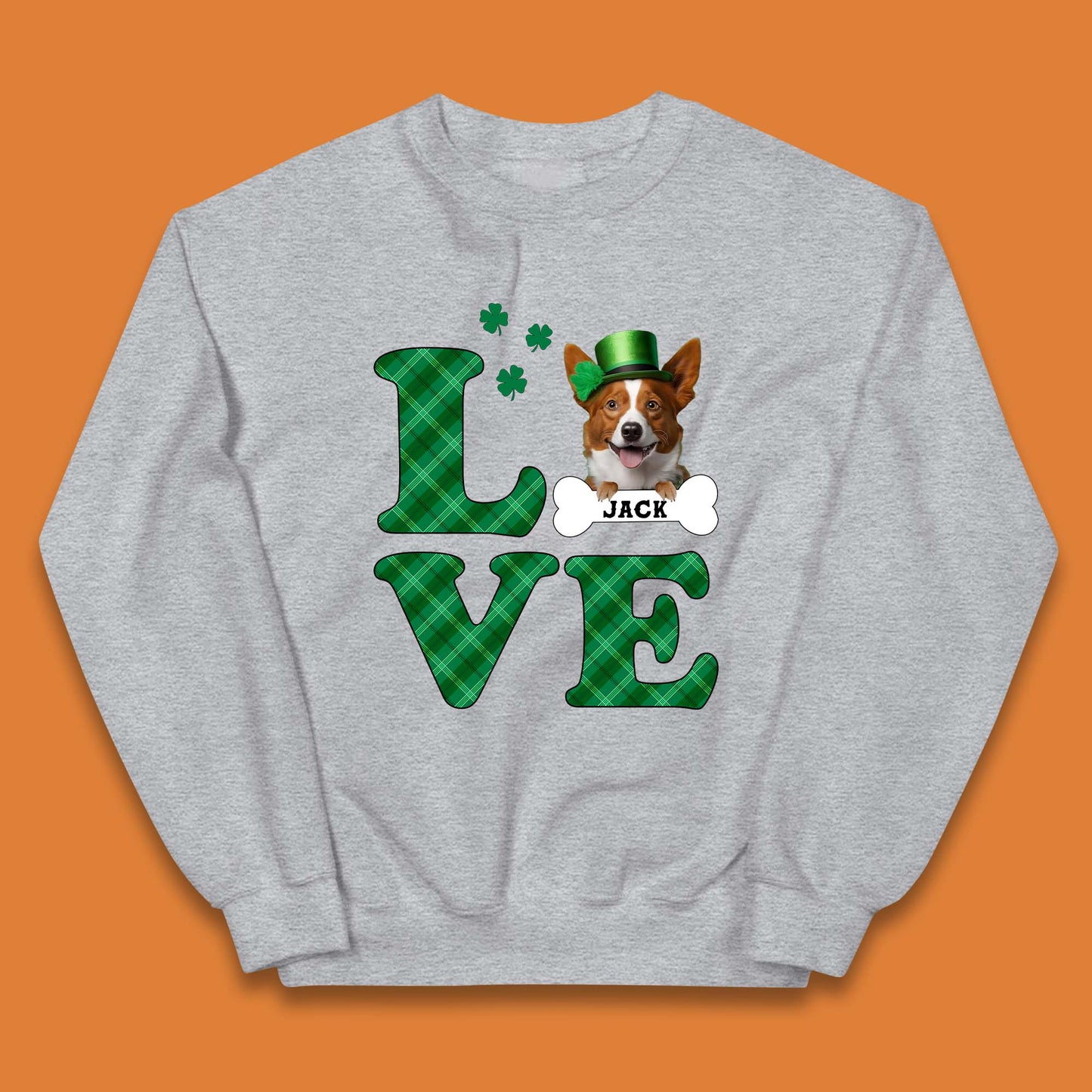 Personalised Love St. Patrick's Dog Kids Jumper