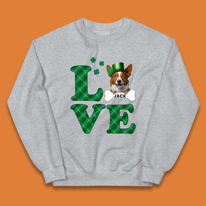 Personalised Love St. Patrick's Dog Kids Jumper