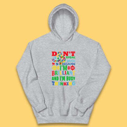 Autism Busy Thinking Kids Hoodie