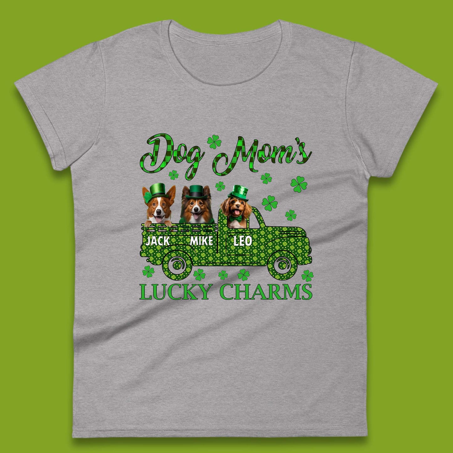 Personalised Dog Mom's Lucky Charms Womens T-Shirt