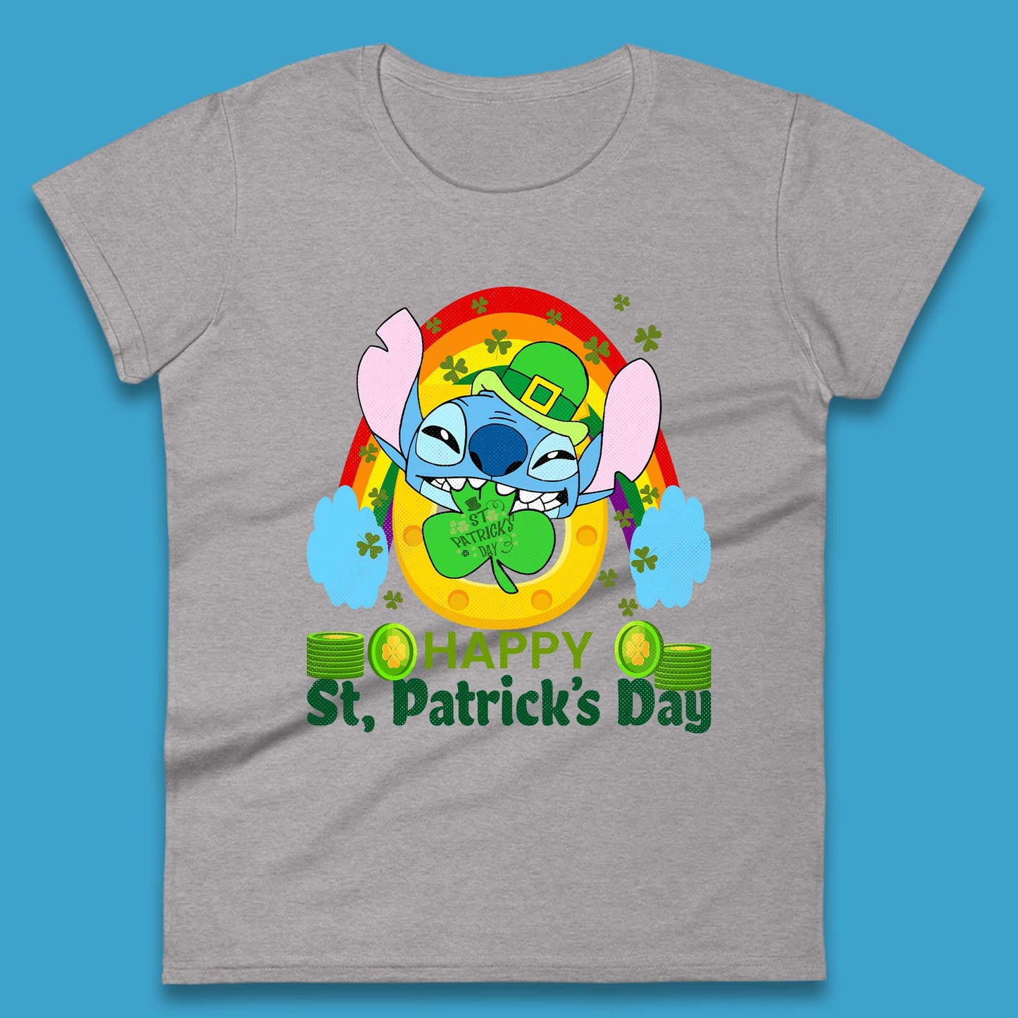 St. Patrick's Day Stitch Womens T-Shirt