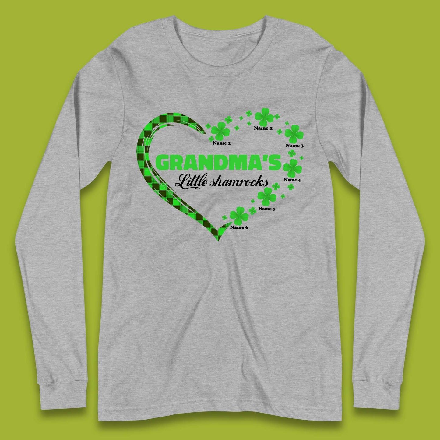 Personalised Grandma's Little Shamrocks Long Sleeve T-Shirt