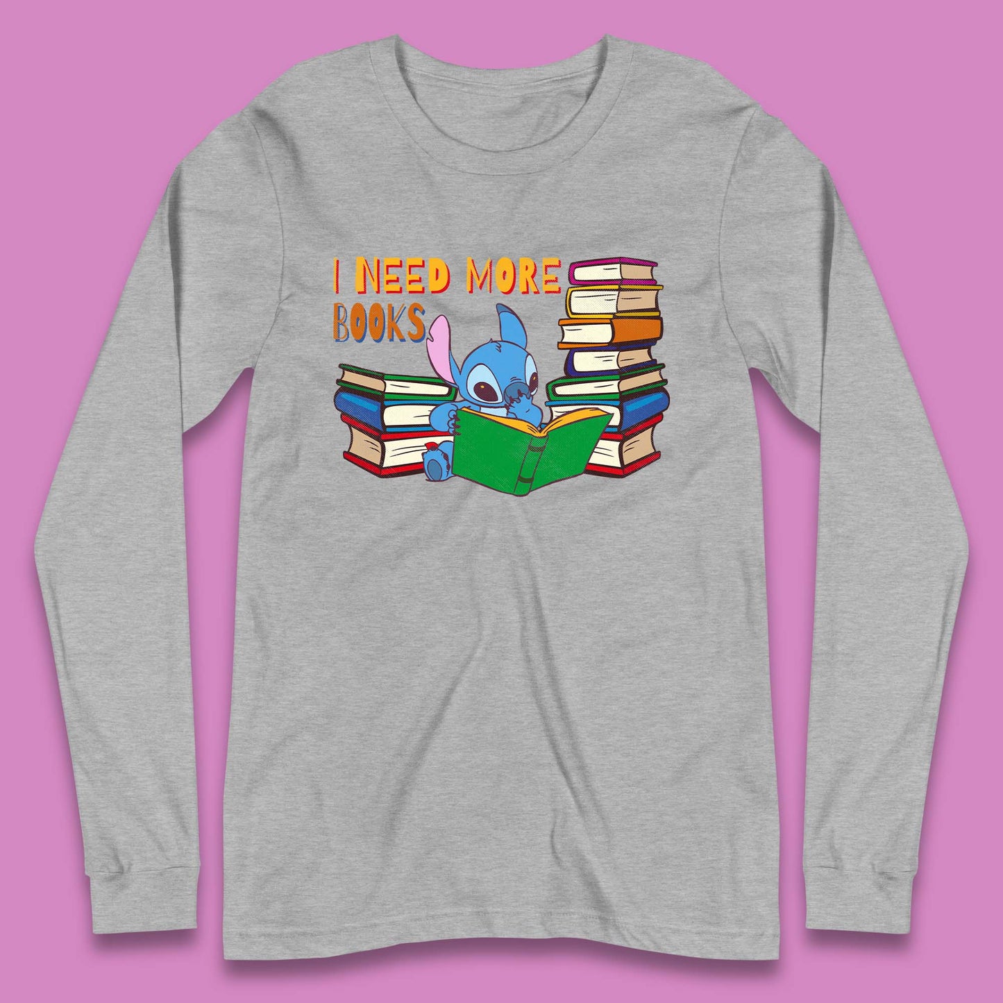 Stitch Reading A Book Long Sleeve T-Shirt