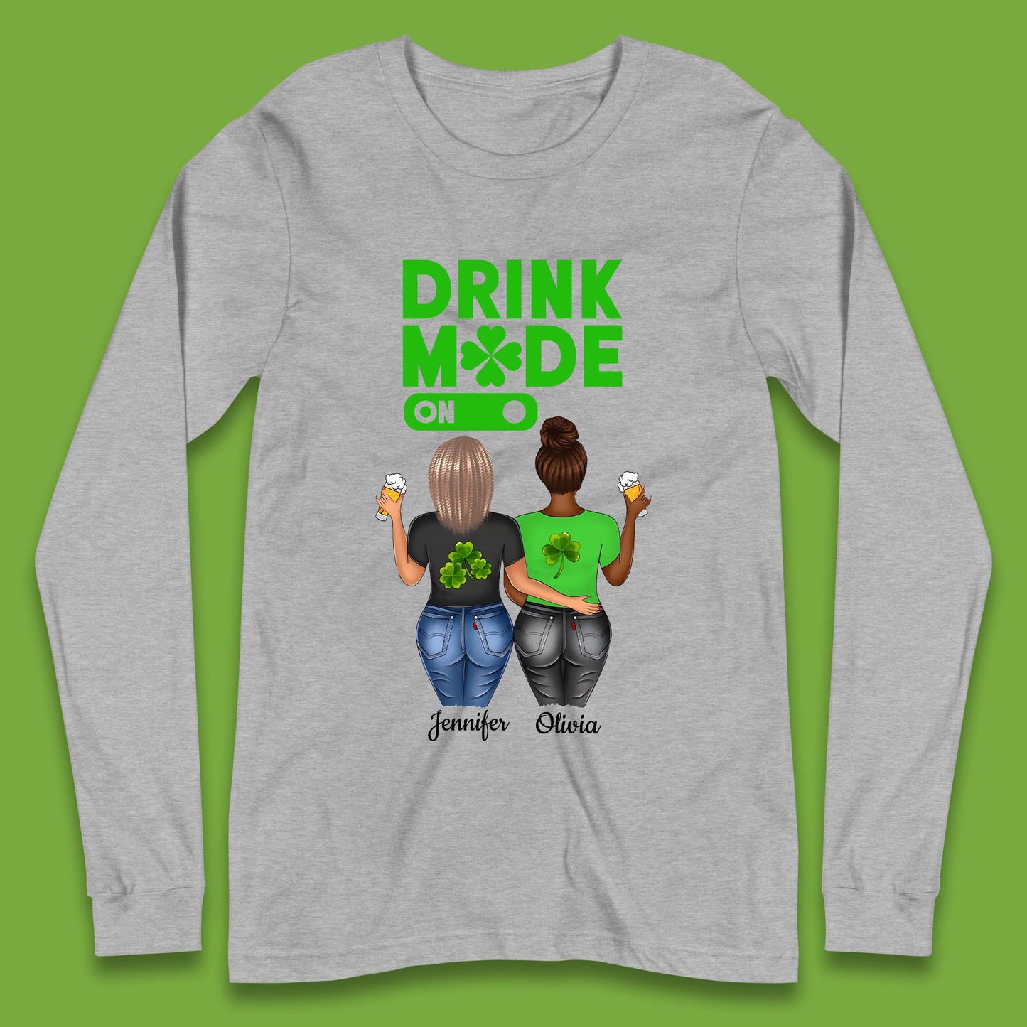 Personalised Drink Mode On Long Sleeve T-Shirt