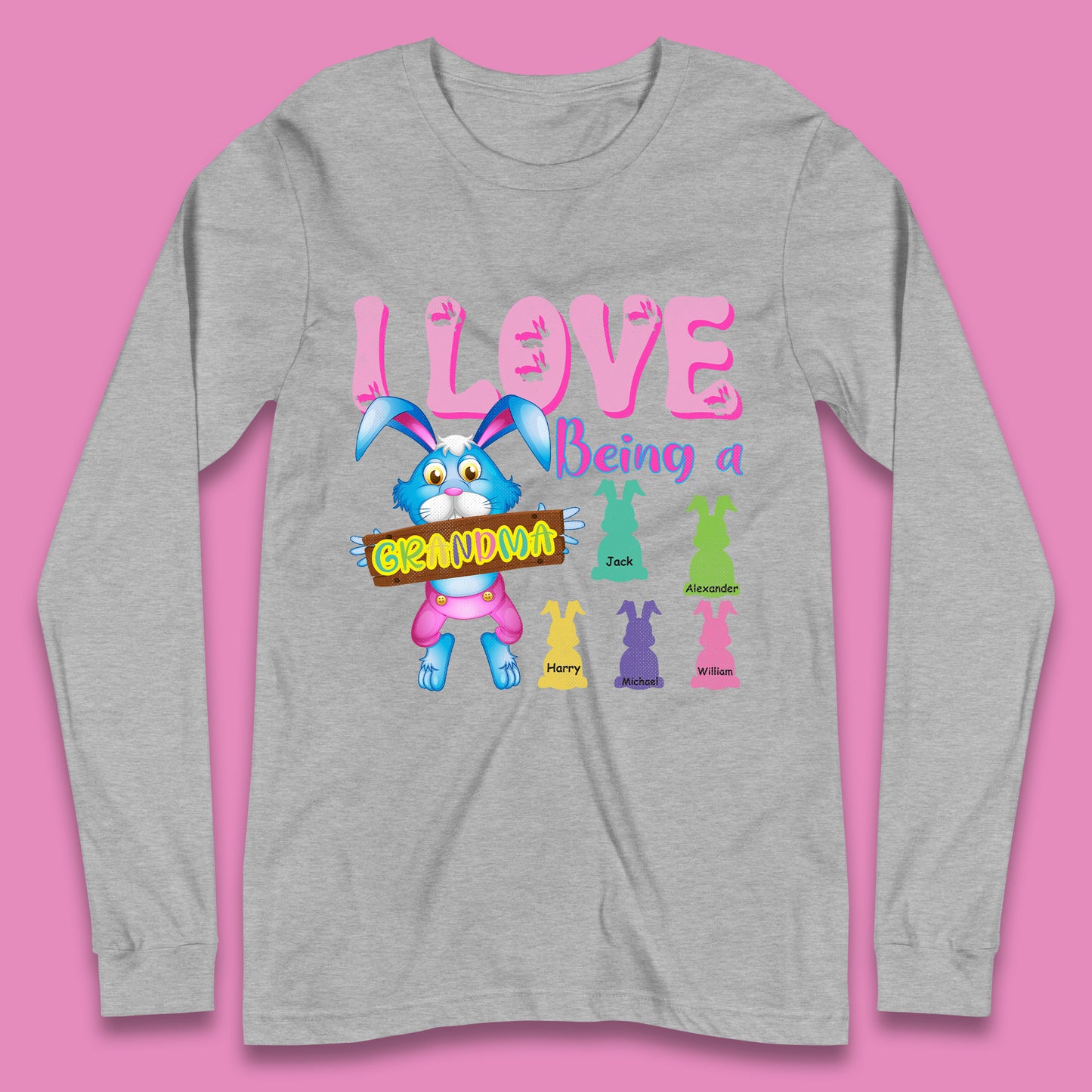 Personalised I Love Being A Grandma Long Sleeve T-Shirt