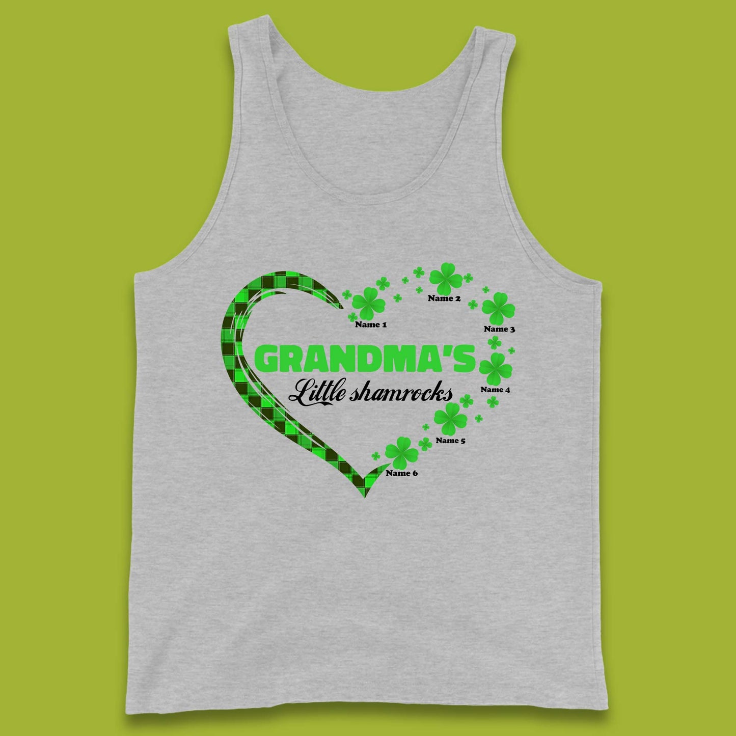 Personalised Grandma's Little Shamrocks Tank Top