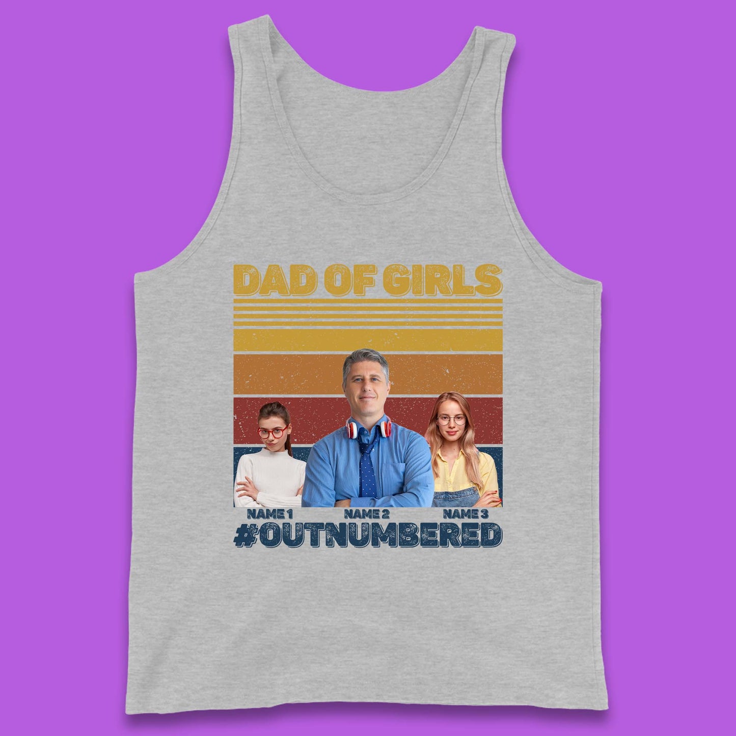 Personalised Dad Of Girls Tank Top