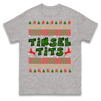 Christmas Tinsel Tits Funny T Shirt