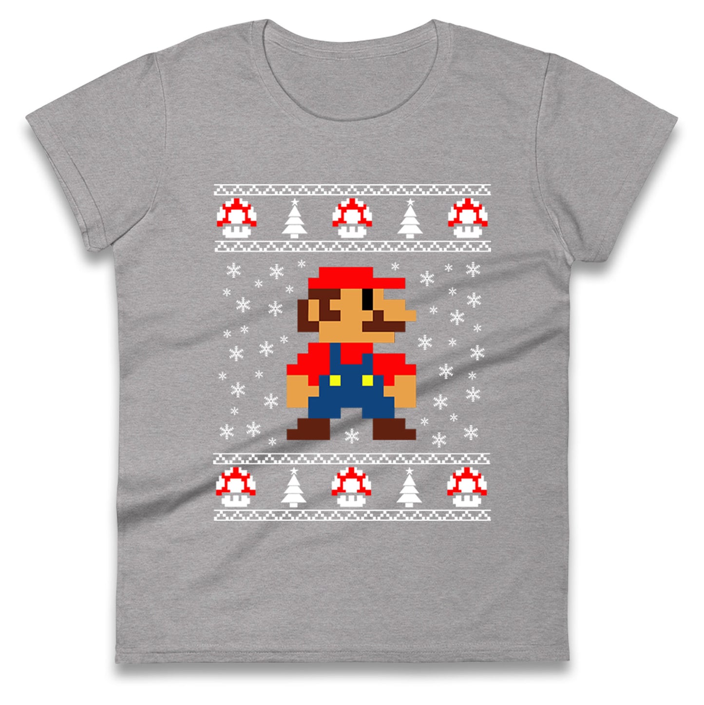 super mario christmas womens t shirt