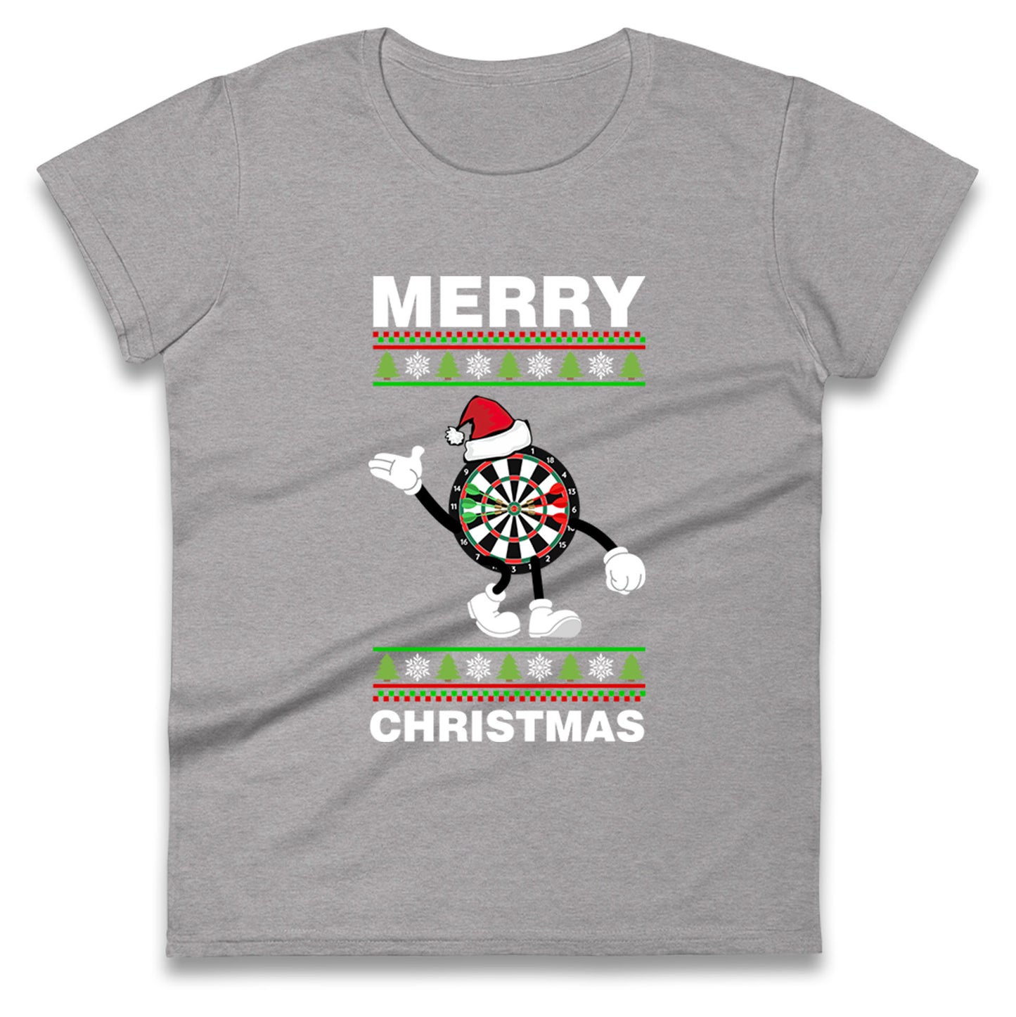 dartboard christmas santa costume womens t shirt