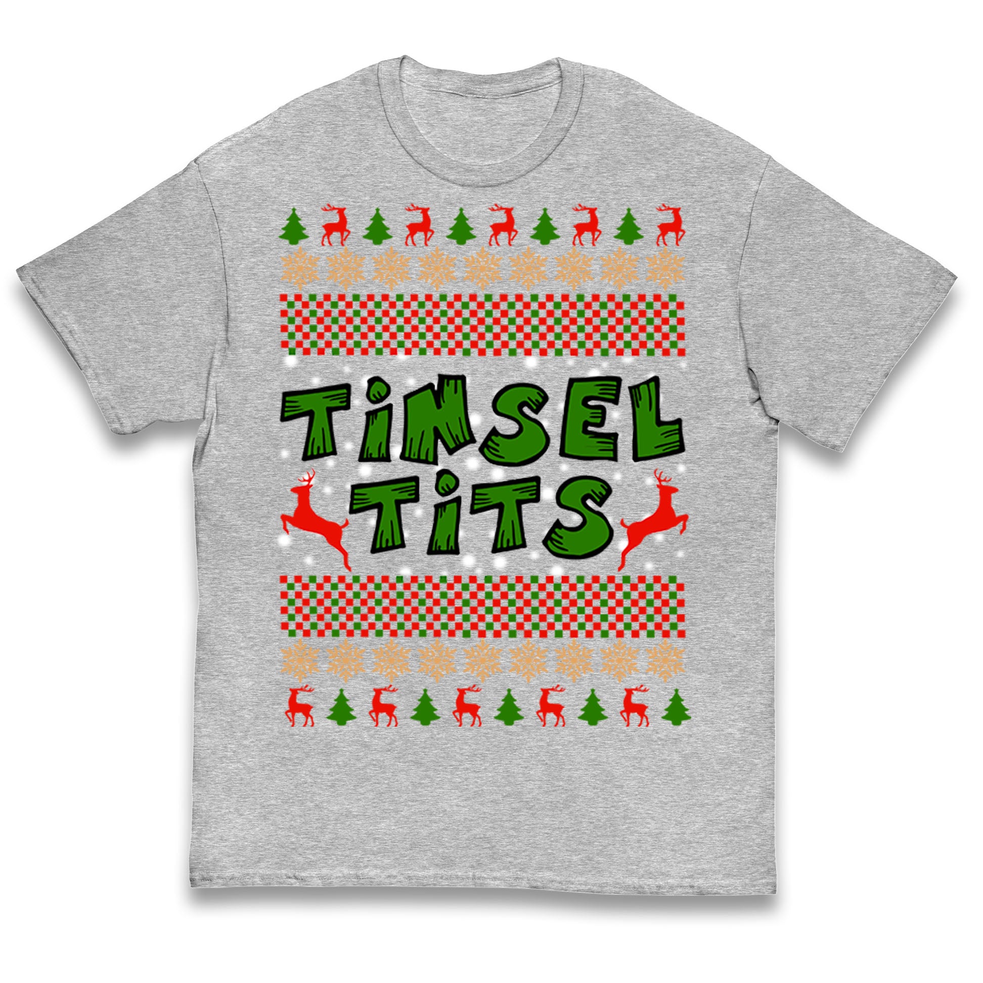 Christmas Tinsel Tits Funny T Shirt